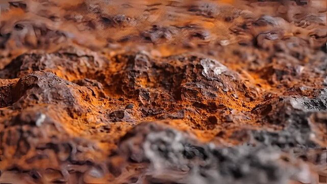 Closeup Macro View of Oxidized Metal Surface Texture.