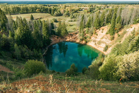 Sea eye lake in the Republic of Mari El