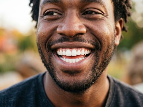 Homem com um grande sorriso