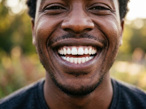 Um belo sorriso em um homem