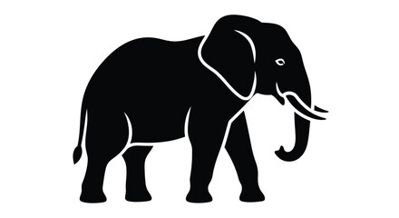 Fototapeta premium African elephant silhouette vector illustration high quality