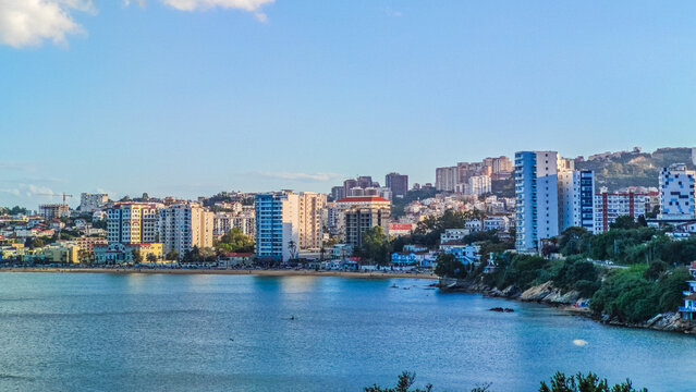Panoramic View of Coastal City and Bay in Annaba Algeria