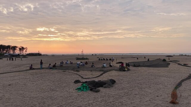 Traditional Fishing Industry Supporting Bangladesh Coastal Economy at Cox&rsquo;s Bazar Sunset