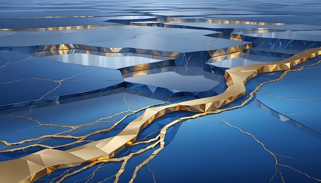 Aerial View of Salt Evaporation Ponds with Golden Dikes.