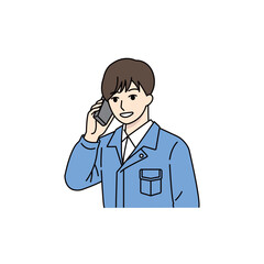 Fototapeta premium Male worker talking on phone