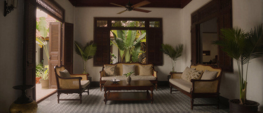 Luxurious Indochine Style Living Room