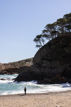 ocean views from Cala Sa Tuna beach in costa brava, spain