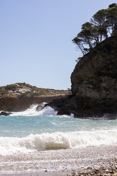 ocean views from Cala Sa Tuna beach in costa brava, spain
