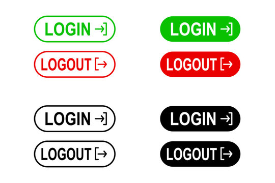 Login Logout Button Vector Stock Illustrations