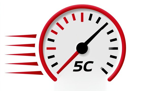 High-Speed 5G Network Indicator Gauge Showing Fast Connection Performance