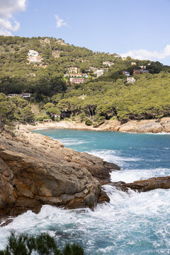 landscape views of costa brava along the sea in Spain on a sunny day