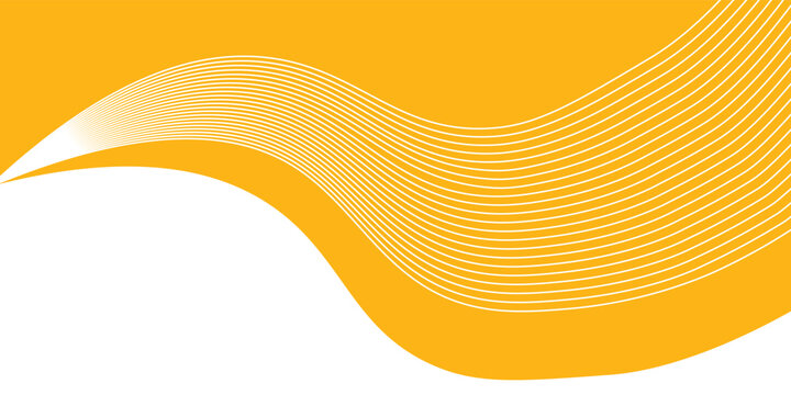 Abstract yellow and orange background with dynamic flowing waves. Modern fluid curve texture for creative banners.
