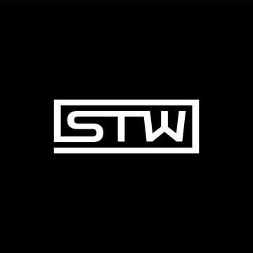 STW initial letter and rectangle logo for company