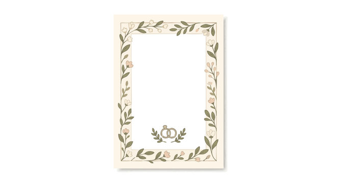 Wedding program mockup with floral border design and elegant style  