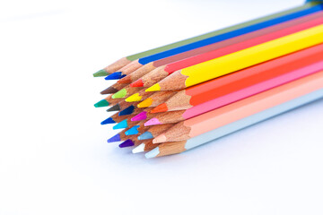 Fototapeta premium Set of Colorful Pencils Isolated on White Background