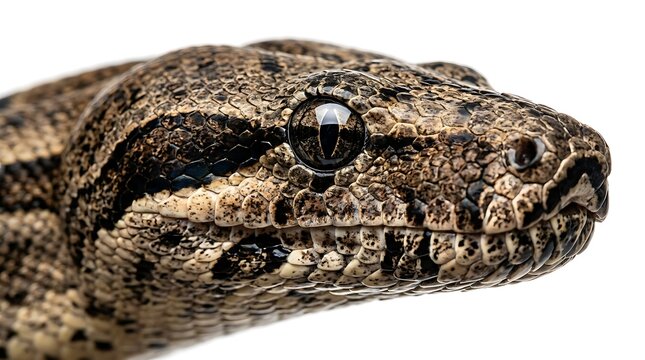 Close up portrait of a boa constrictor snake head.