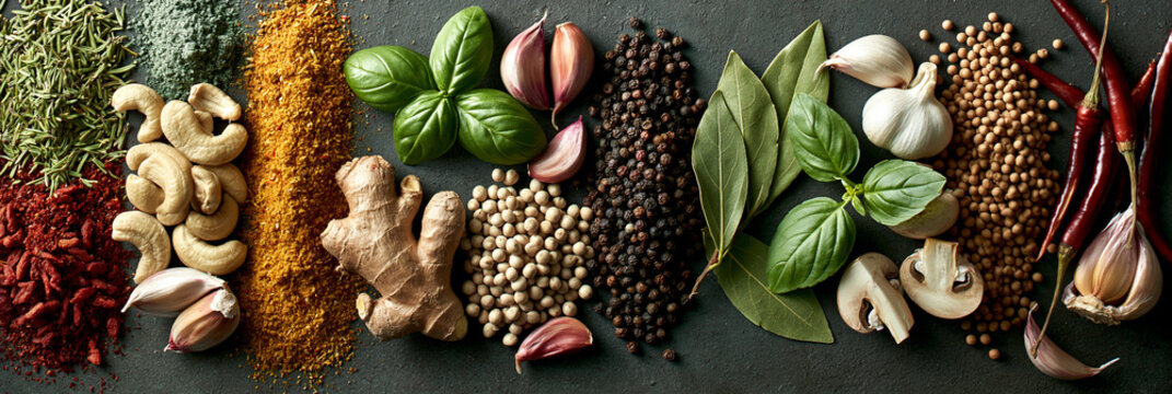 Vibrant Spices and Herbs: A Culinary Delight with Organic, Fresh Ingredients