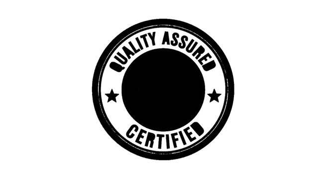 Minimal black silhouette icon, simple flat vector, bold black shape, no, no shading quality assured certified stamp on a, flat icon style