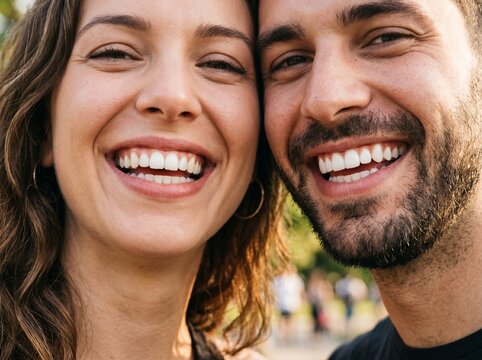 Um casal sorrindo