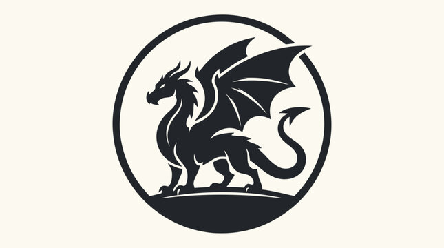 Black dragon logo icon symbol.