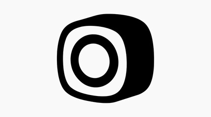Fototapeta premium Abstract black and white target symbol on an isolated backdrop, minimalist and modern design.