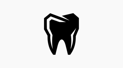 Obraz premium A clean, minimalist monochrome illustration of a tooth, emphasizing dental health and care. 