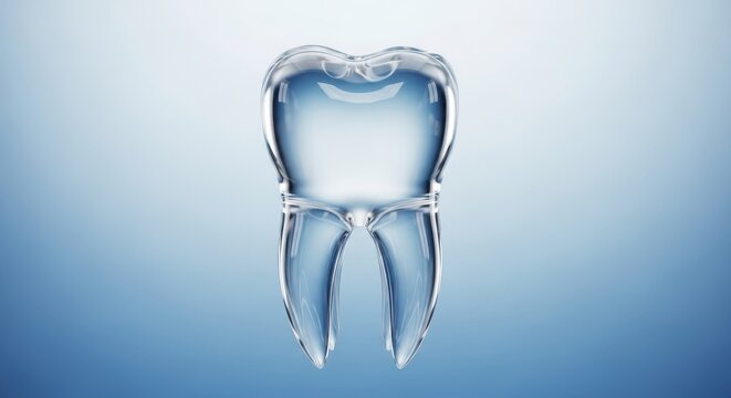 Transparent Tooth - A Detailed and Artistic Dental Illustration.