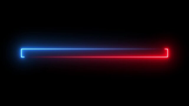 neon Straight neon lazer animation of horizontal line on alpha background.Straight neon line animation glowing background video on black background.4k