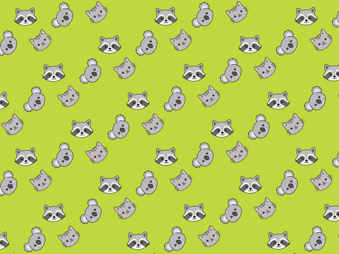 seamless pattern with funny animal gray