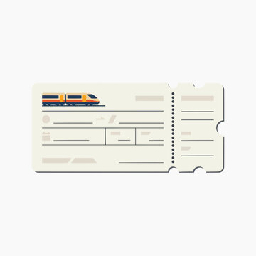 Train ticket travel illustration