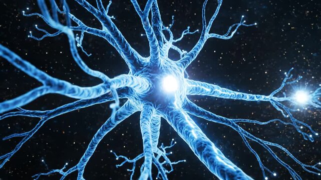 Neuron cell structure in space representing data-driven futures and networking concepts