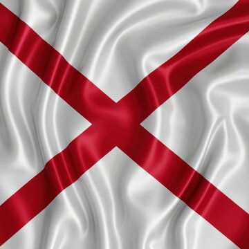The official state flag of Alabama with a beautiful silk texture.