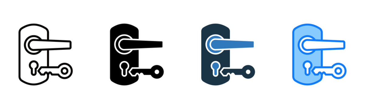 Door Handle icon multiple style vector illustration
