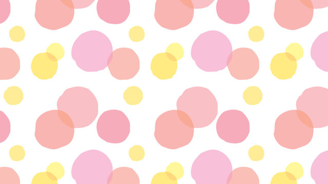 かわいい手描きピンクドットのシームレスパターン背景