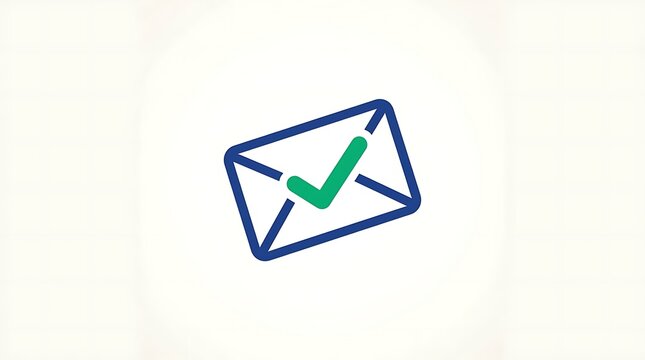 Approved Mail: A simple envelope, adorned with a check mark, symbolizes the delivery of an approved message, important email. 
