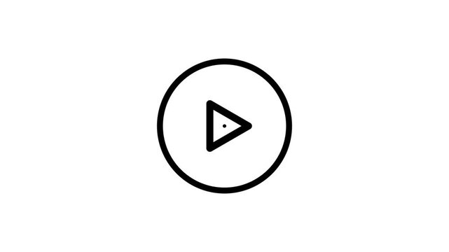 Play Button on with background, animated icon.