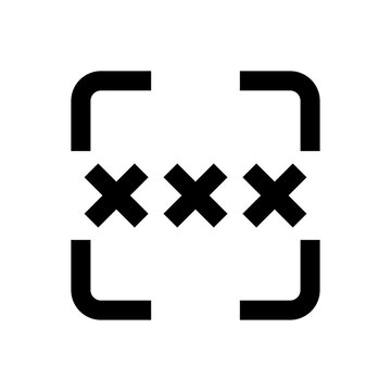 Black rating frame with x marks isolated on white, ideal for feedback, rejection, warning, UI, and app design.