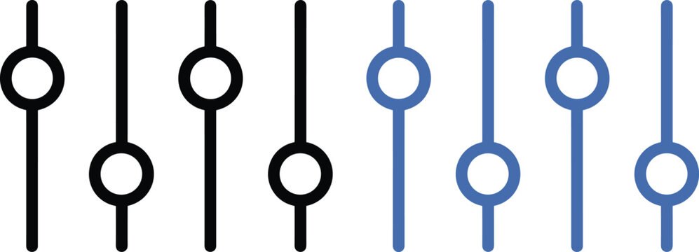 Vertical slider controls in black and blue setting