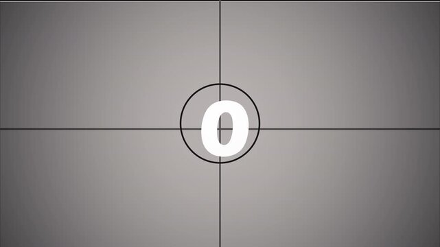 Old film movie timer in 4k. 5 second Countdown old film animation, 5 to 0 seconds