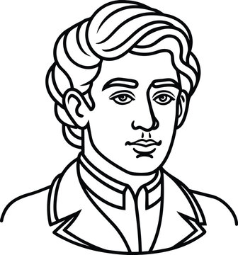 Vintage style portrait of a young man in regency era clothing
