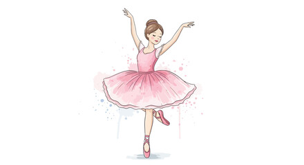 Graceful Ballerina Dancing in Pink Tutu © Giana