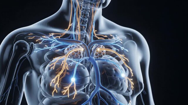 Spine anatomy closeup. Spinal disc herniation 3D medical render. Back pain stiffness concept. Pulmonary disease diagnosis. Medical science background.