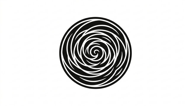 Black spiral symbol icon isolated on white background for design and graphic resources