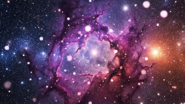 Colorful cosmic nebula with stars emphasizing natural beauty and pristine environments