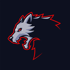 Wolf gaming mascot logo for team e sport design © Azza