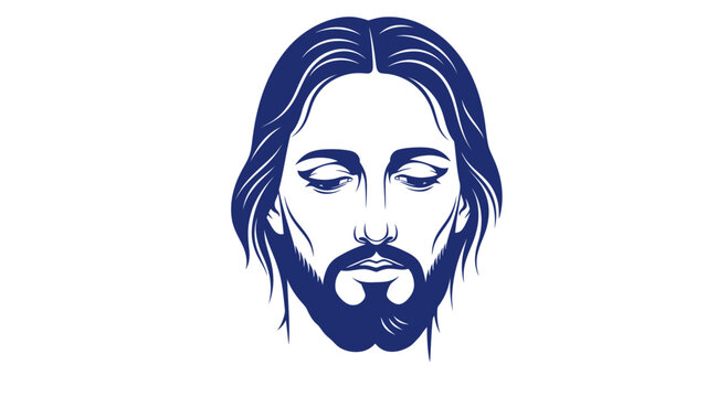 Jesus Christ Face Illustration - Divine, Spiritual, Religious Iconography