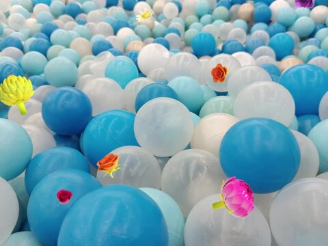 red and white balloons