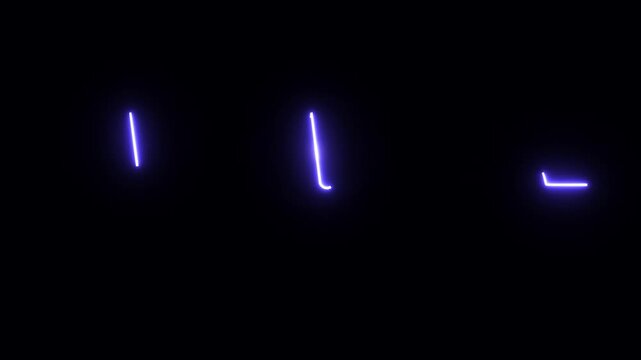 Abstract purple glowing lines dynamically change shapes and move across a dark black background.