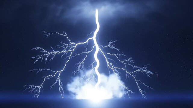 Lightning strike in night sky symbolizing exploration and the great outdoors