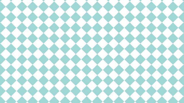 Geometric White Teal Diamond Checker Pattern Looping Animation Background